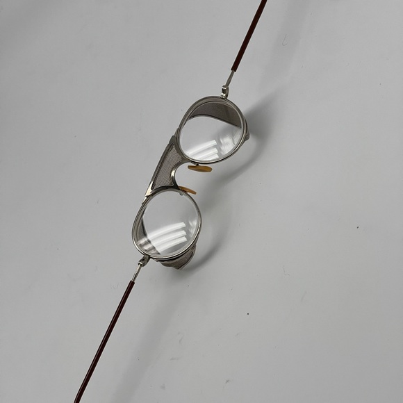 VINTAGE BAUSCH & LOMB STEAMPUNK MOTORCYCLE SAFETY GOGGLE CLEAR FOLDING GLASSES - Picture 15 of 16